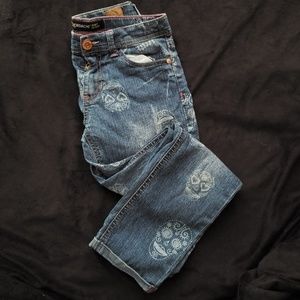 Jordache skinny ankle jeans - sugar skulls